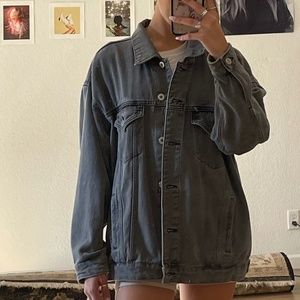 Black Vintage Wash Denim Jacket